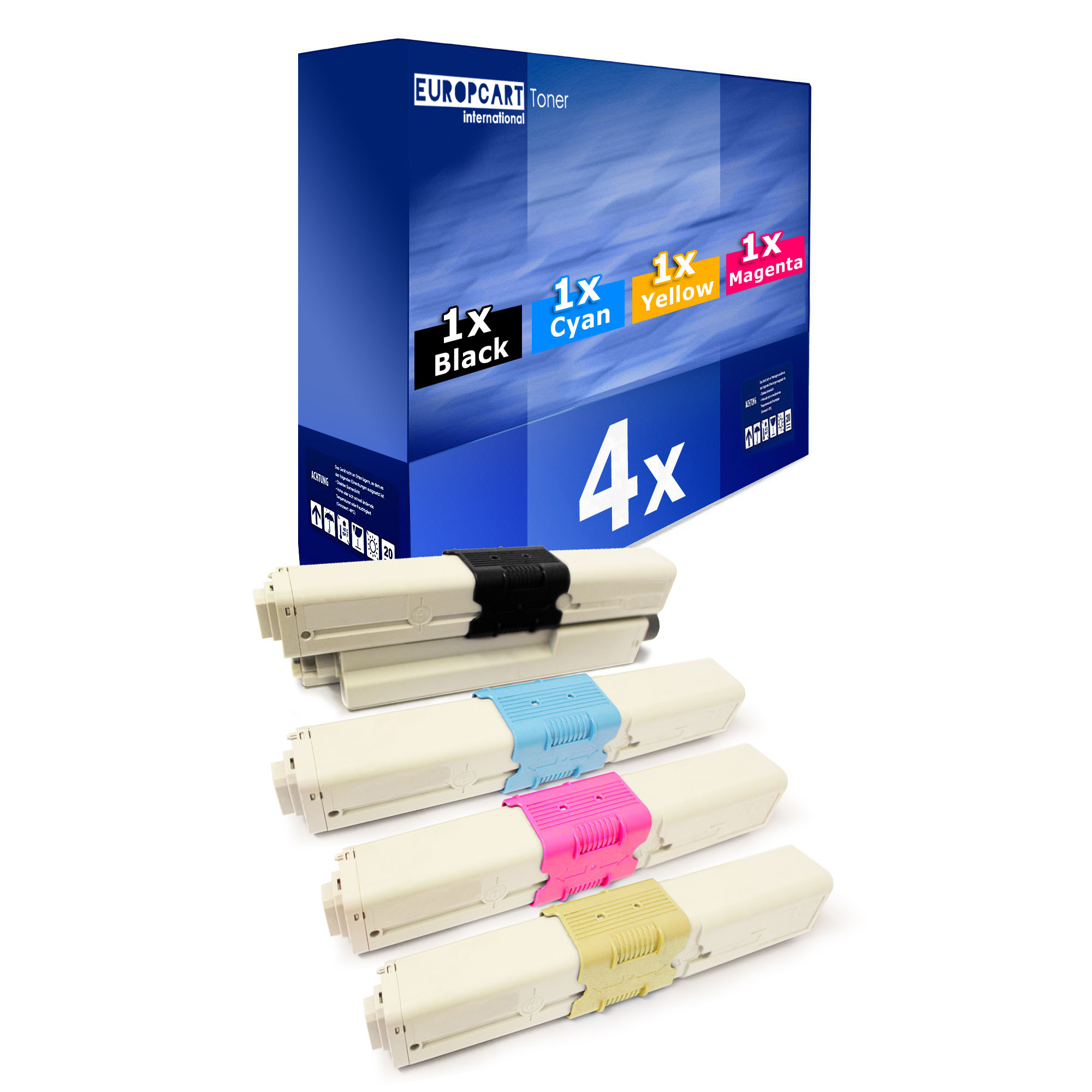 4x Europcart Toner für OKI C-511-DN C-510-DN C-310-DN C-530-DN