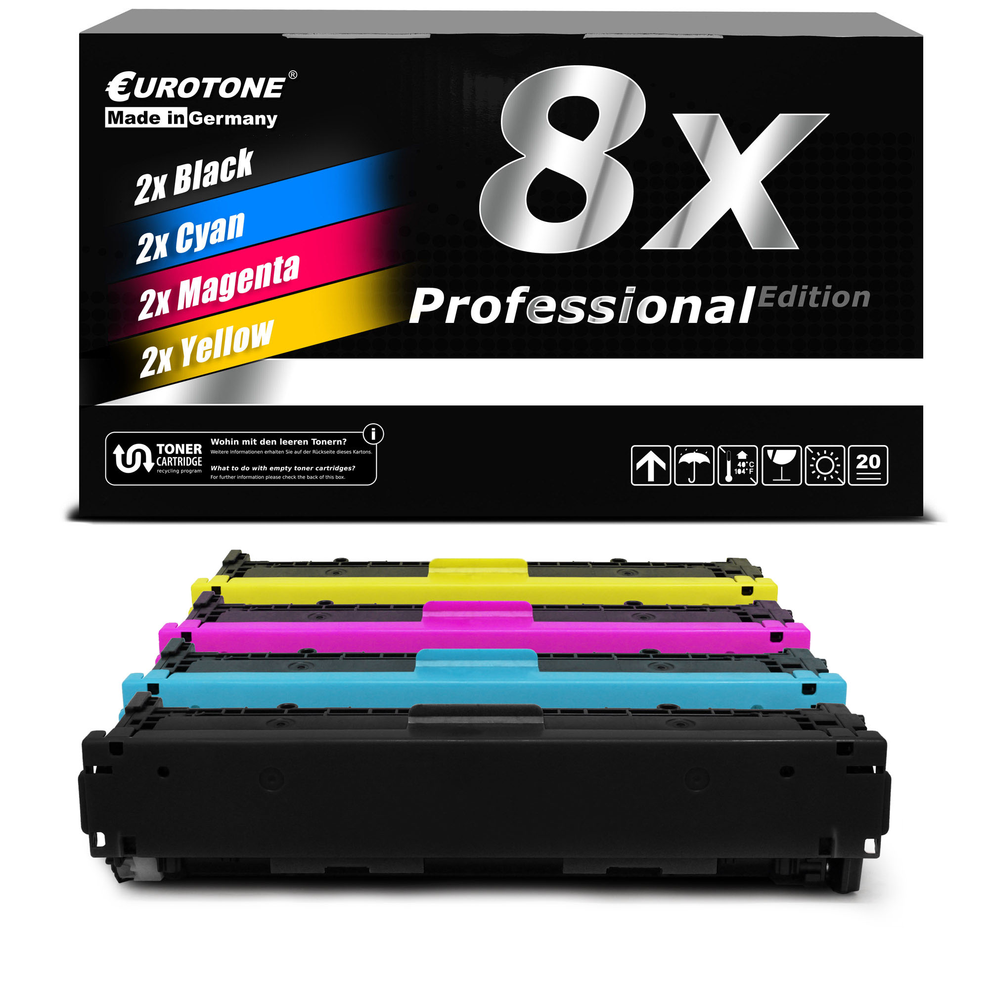 3x ECO Toner  für CRG054H C Canon i-SENSYS LBP640-C MF640-C MF641-Cn MF645-Cx 