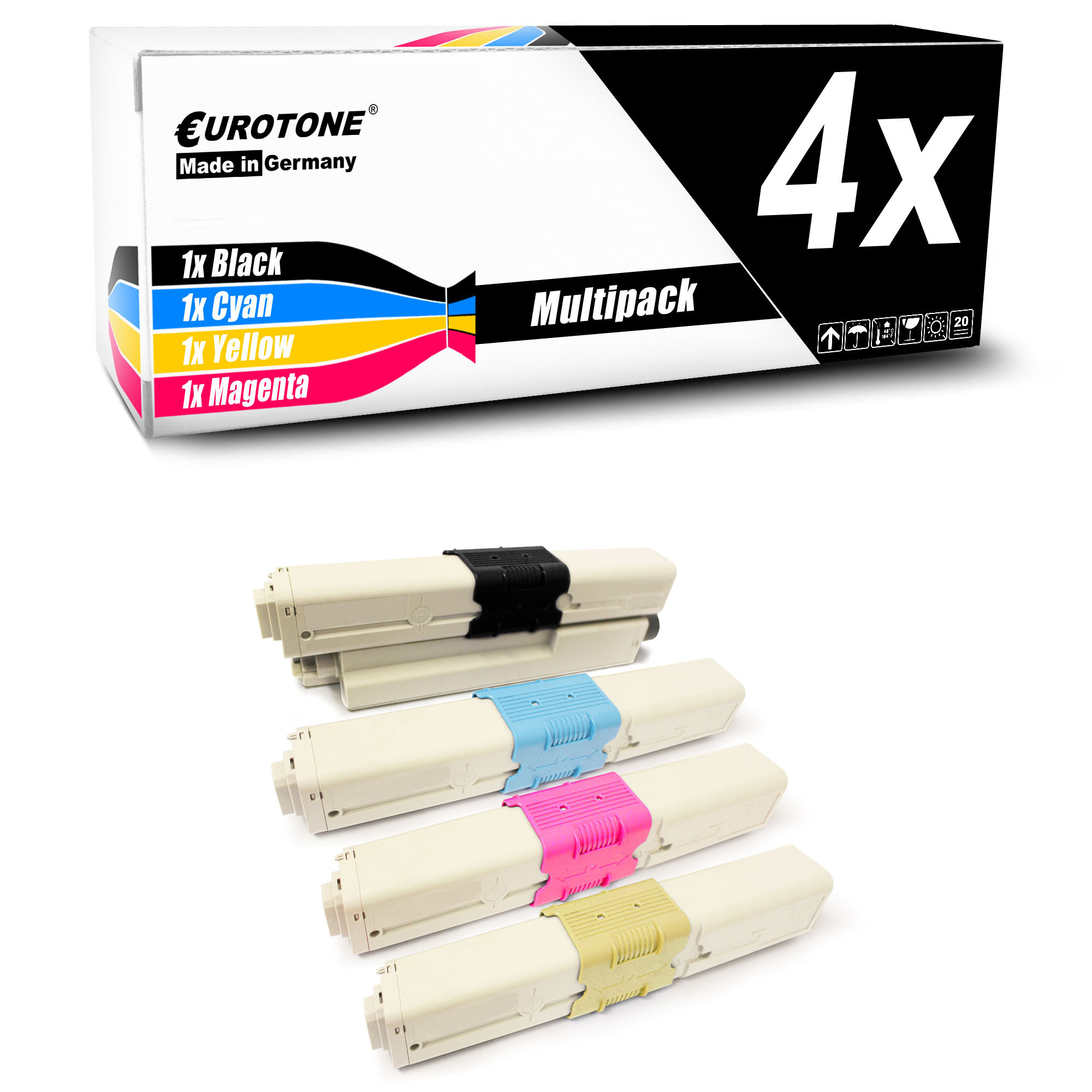 4x MWT Patrone Für OKI MC-342-DNW MC-332-DN C-321